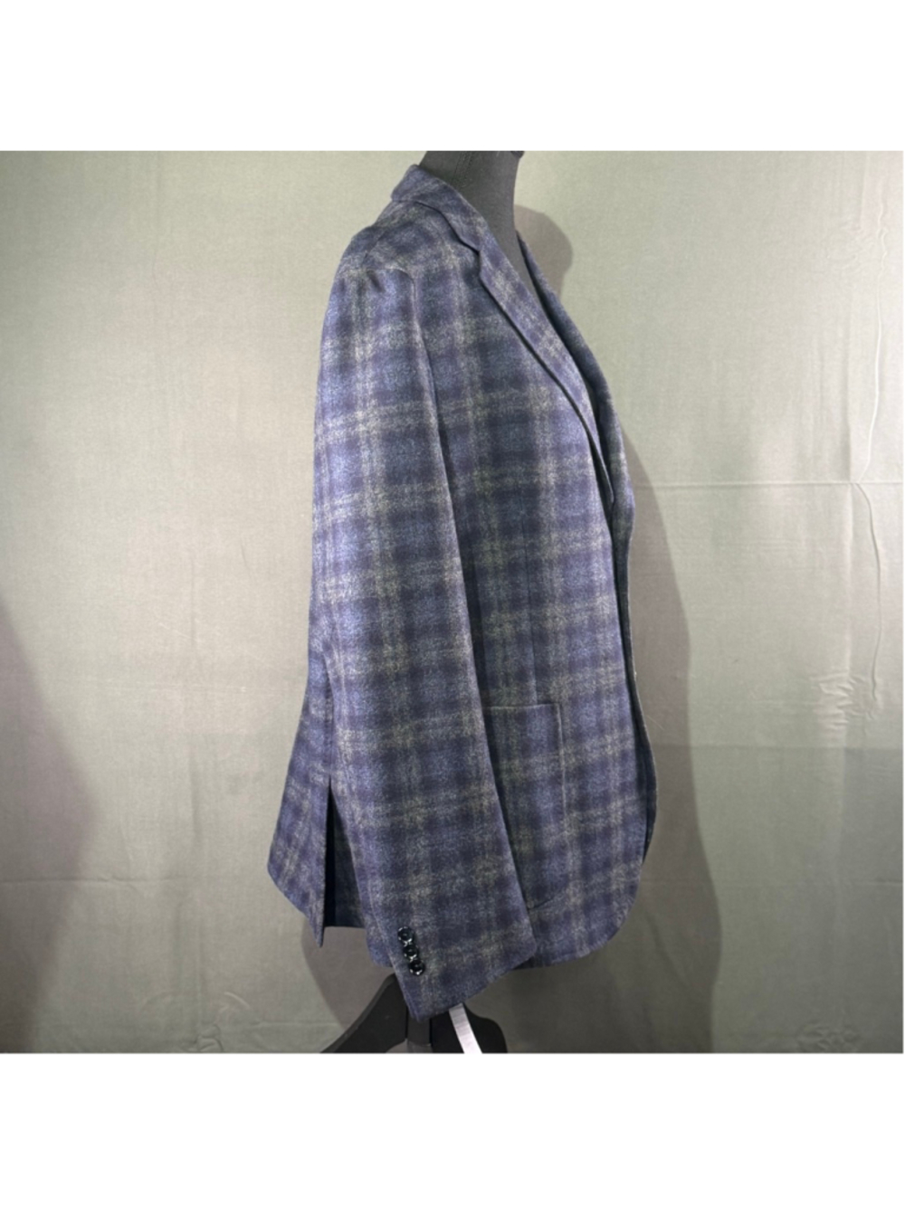 Patrick Assaraf Blazer Men 56R Wool Cashmere Plaid Sport Coat Quiet Luxury Italy - Picture 3 of 16
